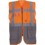 Gilet multifonction haute visibilité HVW801 - Hi Vis Orange / Grey