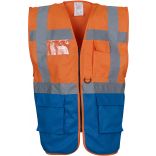 Gilet multifonction haute visibilité HVW801 - Hi Vis Orange / Royal Blue